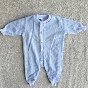Little Miracles Blue Knit One Piece Baby Boy‎ 6-9 Mos